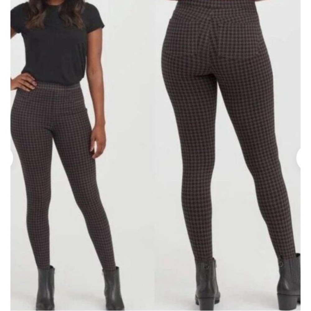 Spanx Jean-Ish Ankle Leggings Houndstooth print Medium Careerwear Office
